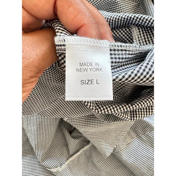 Petersyn Bettina Dress‎ Black Checkered Gingham Ruffle Mini Long Sleeve Preppy L - Picture 7 of 8